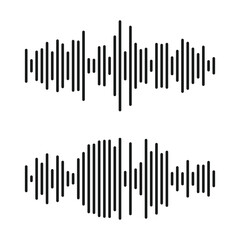 Vector sound wave set on white