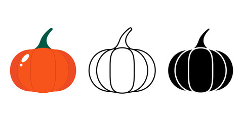 Halloween Pumpkin Illustration in Artistic Styles – Skeletal, Line Art & Icon Designs