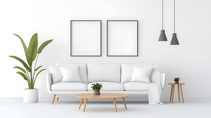 Modern minimalist living room mock-up