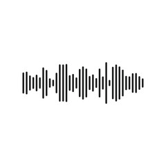 Audio waveform icon. Digital sound wave in clean vector format. Voice and music frequency symbol.