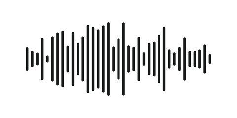 Audio waveform icon. Digital sound wave in clean vector format. Voice and music frequency symbol.