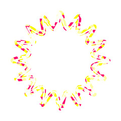 ステンドグラス風吹き出し　三角形模様　丸みのあるギザギザした形