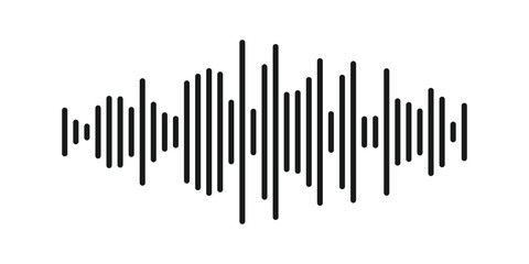 Music wave symbol. Pulse music player icon. Black equalizer element on a white background. Sound wave Illustration. EPS 10 design