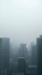 Fototapeta premium view of a city in the fog