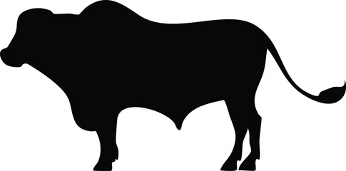 Brahman Bull Silhouette Vector — Farm Animal, Cattle, Ranching, Livestock Design for Cutting Machines