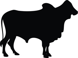 Brahman Bull Silhouette Vector — Farm Animal, Cattle, Ranching, Livestock Design for Cutting Machines