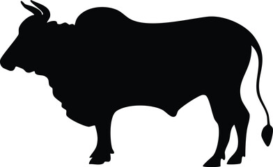 Brahman Bull Silhouette Vector — Farm Animal, Cattle, Ranching, Livestock Design for Cutting Machines