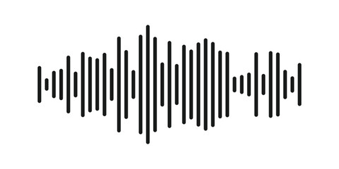 Music wave symbol. Pulse music player icon. Black equalizer element on a white background. Sound wave Illustration. EPS 10 design