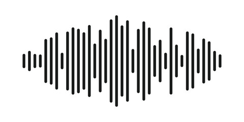 Music wave symbol. Pulse music player icon. Black equalizer element on a white background. Sound wave Illustration. EPS 10 design