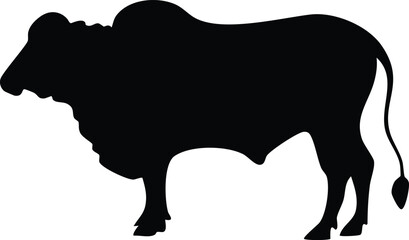 Brahman Bull Silhouette Vector — Farm Animal, Cattle, Ranching, Livestock Design for Cutting Machines
