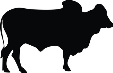 Brahman Bull Silhouette Vector — Farm Animal, Cattle, Ranching, Livestock Design for Cutting Machines