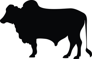 Brahman Bull Silhouette Vector — Farm Animal, Cattle, Ranching, Livestock Design for Cutting Machines