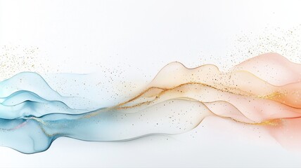 Elegant Watercolor Wave Background with Gold Glitter watercolor background abstract art fluid art