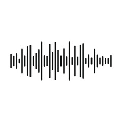 Digital audio wave form icon, Sound wave symbol. Voice frequency icon design, music sound wave icon, audio spectrum, vector illustration