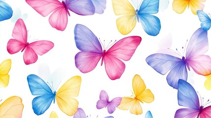 Fototapeta premium Colorful butterflies dance in nature's canvas artistic illustration bright and vibrant a whimsical viewpoint