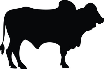Brahman Bull Silhouette Vector — Farm Animal, Cattle, Ranching, Livestock Design for Cutting Machines