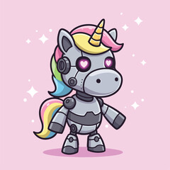 Cute Cyber Unicorn Magical Robot Pet