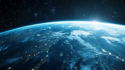 Obraz premium Exploring earth’s beauty a stunning view from space outer space digital art cosmic environment satellite perspective