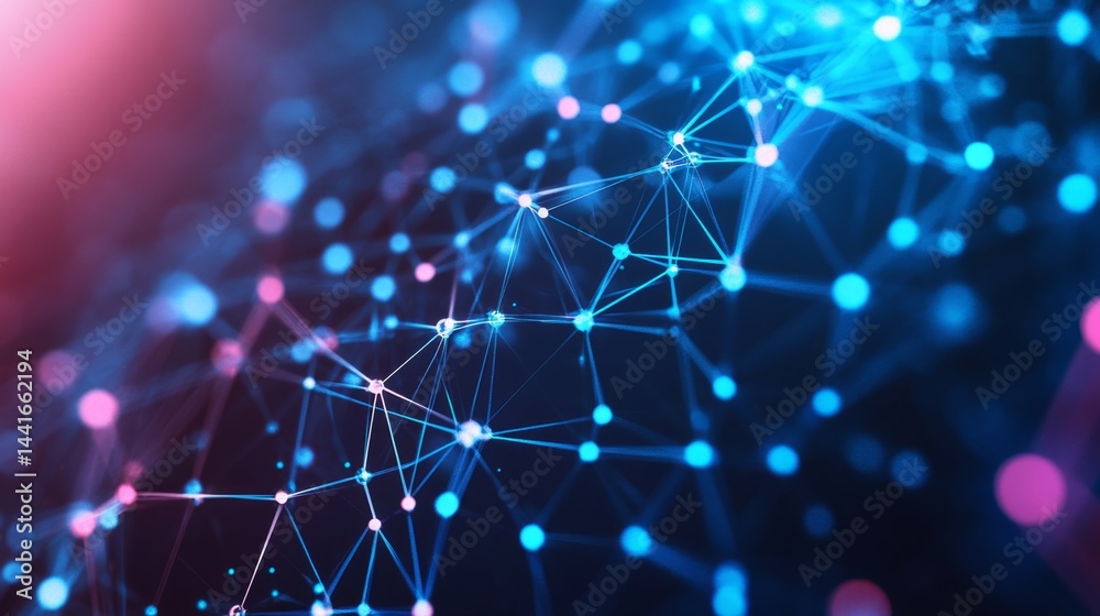 Poster innovative network visualization digital realm abstract art technological environment close-up view 