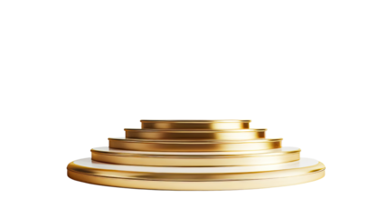 Golden podium set on a transparent background