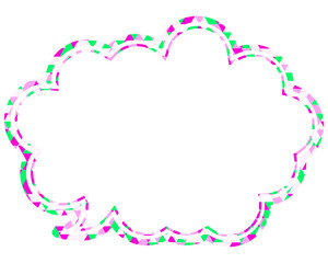 Obraz premium 吹き出し ステンドグラス風 三角模様_二重線付_2色 (15)