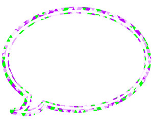 ステンドグラス風吹き出し　三角形模様　丸形
