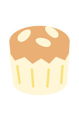 Cupcake with Almond Slices on Top
