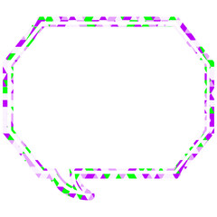 ステンドグラス風吹き出し　三角形模様　角のある八角形