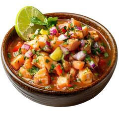 Tropical ceviche png seafood medley png citrus marinated dish png 3d ceviche png transparent background image