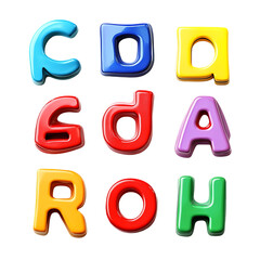 Naklejka premium Colorful 3D Alphabet Letters: Perfect for Kids' Projects