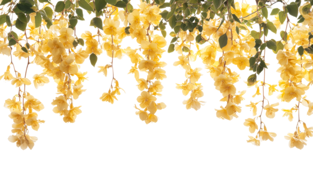 Bright yellow flowers on a clear backdrop