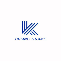 design logo creative line arrow logo K