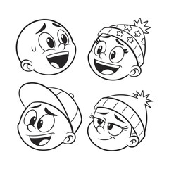 set of funny faces