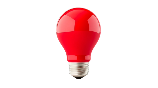 Bright red light bulb for decorative use