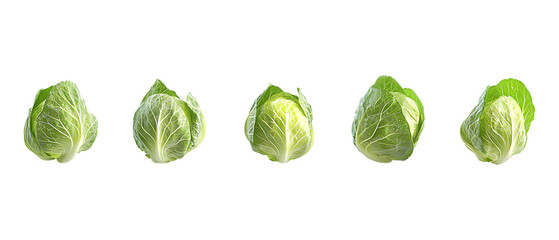 Fototapeta premium Pack of Brussels Sprouts Against Transparent Background for Healthy Food Branding, Organic Farming Promotion, or Green Design Projects