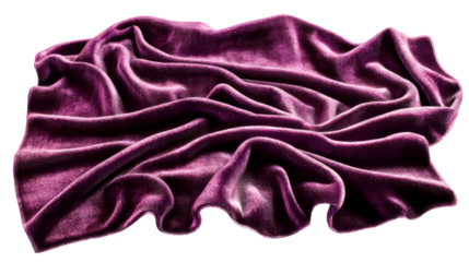 Purple velvet on transparent background