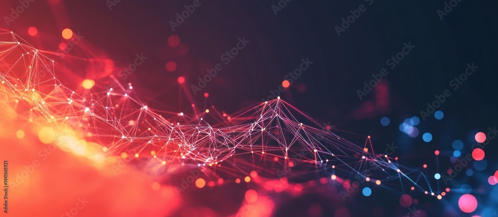 Poster abstract networking visualization showcasing data connections an