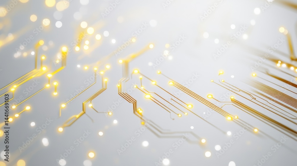 Poster innovative technology event displaying circuit patterns digital environment abstract concept close-u