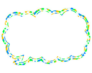 吹き出し ステンドグラス風 三角模様_二重線付_4色 (3)