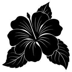 Fototapeta premium Hibiscus Silhouette vector illustration