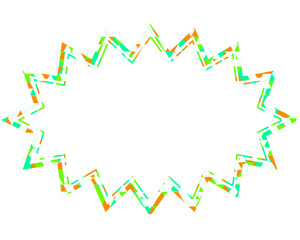 ステンドグラス風吹き出し　三角形模様　細長いギザギザした形