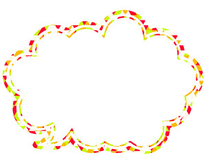 吹き出し ステンドグラス風 三角模様_二重線付_4色 (7)