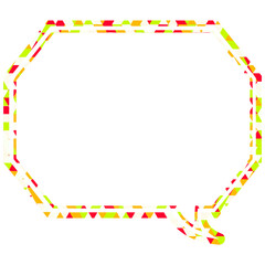 ステンドグラス風吹き出し　三角形模様　角のある八角形