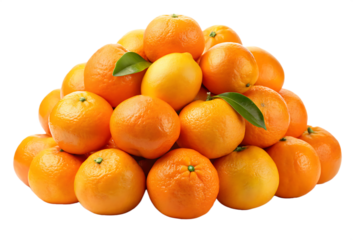 pile of fresh oranges isolated on transparent background PNG