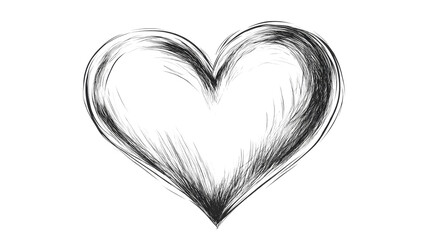 Sketchy heart on transparent background