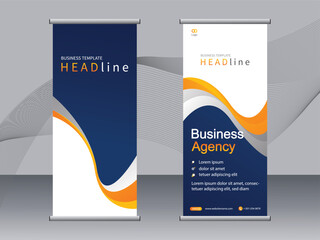 Business banner roll up set, standee banner template. modern banner.
