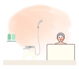 入浴中に血圧が低下する高齢男性