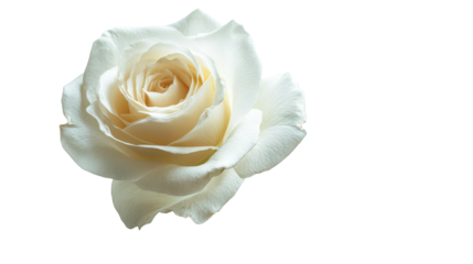Elegant white rose on a transparent background
