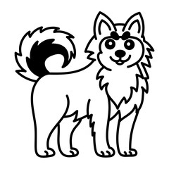 A hand drawn style icon of a husky 