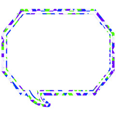 ステンドグラス風吹き出し　三角形模様　角のある八角形